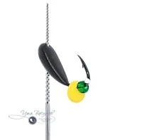 Мормышка ЛОДОЧКА ПЛОТВИНАЯ 0,50г черная (жёлтая бусина)