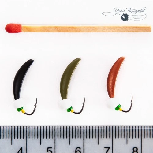 Мормышка БАНАН ЛЕЩОВЫЙ 1,00г черный (белая бусина)