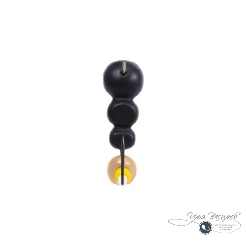 Мормышка МУРАВЕЙ трехголовый ОБРАТНЫЙ 0,75г черный (латунный эксцентрик)