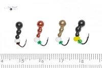 Мормышка МУРАВЕЙ трехголовый ОБРАТНЫЙ 0,50г медный (белая бусина)