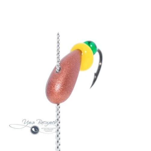 Мормышка ЛОДОЧКА КЛАССИЧЕСКАЯ 0,41г медная (жёлтая бусина)