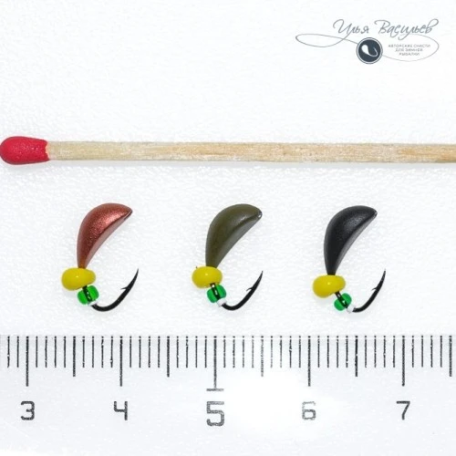 Мормышка СКОРЛУПКА КЛАССИЧЕСКАЯ 0,58г оливковая (желтая бусина)
