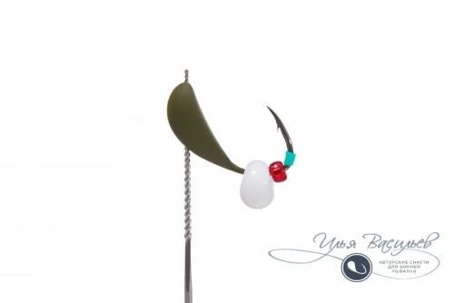 Мормышка СКОРЛУПКА ЛЕЩОВАЯ 1,10г оливковая (белая бусина)