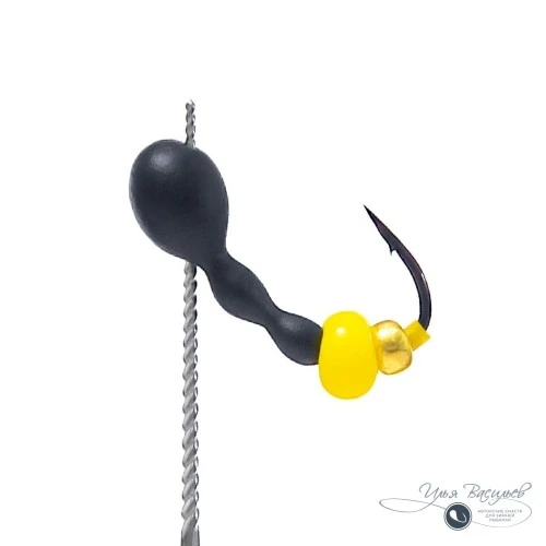 Мормышка МУРАВЕЙ трехголовый БАЛАШОВСКИЙ 0,54г черный (желтая бусина)