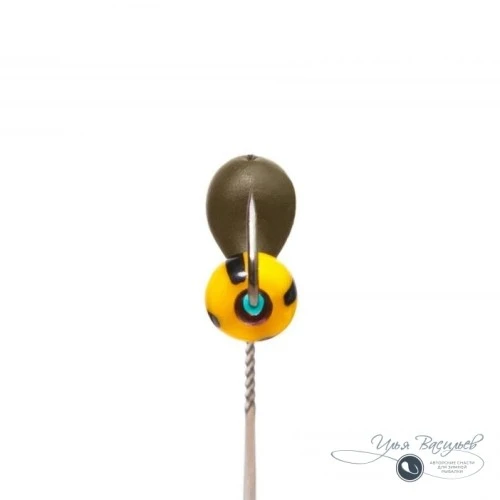 Мормышка КАПЛЯ 1,00г оливковая (желтый с черным арбуз)