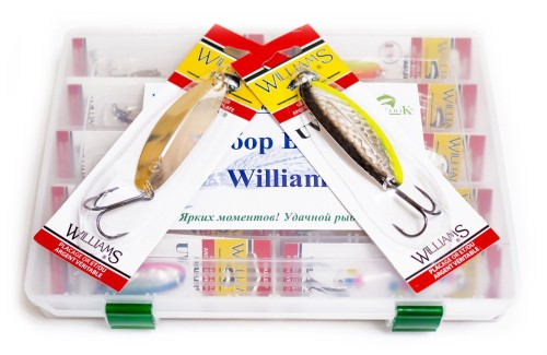 Подарочный рыболовный набор Двадцать блесен Williams Wabler